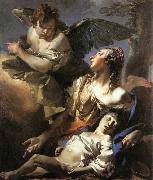 TIEPOLO, Giovanni Domenico The Angel Succouring Hagar oil painting reproduction